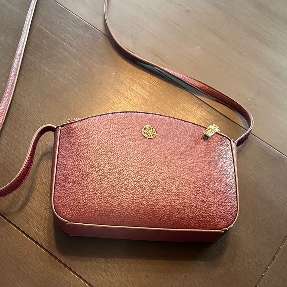 Anne Klein Burgundy Crossbody Bag